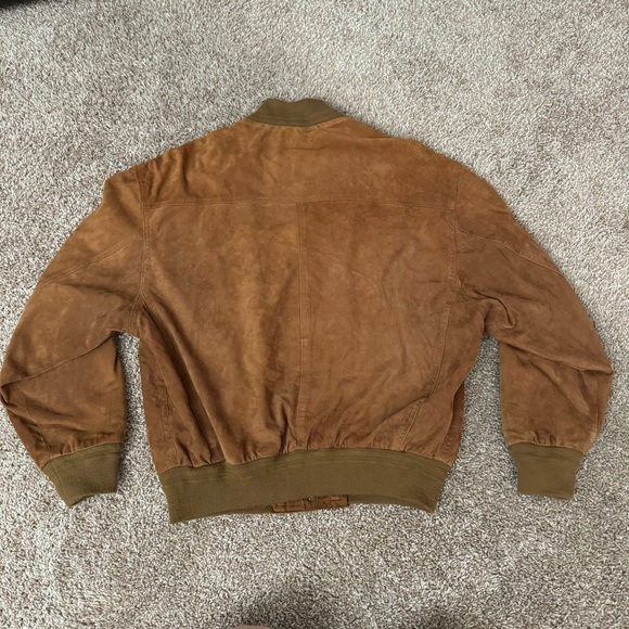 M & R Moda in Pelle Firenze Men’s Genuine Leather Suede Bomber Jacket Size 54 - Picture 2 of 7